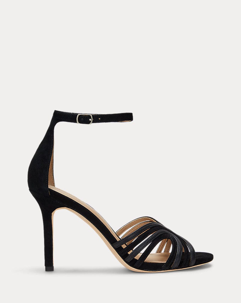 Sandalia multistrap de gamuza Allie y cuero