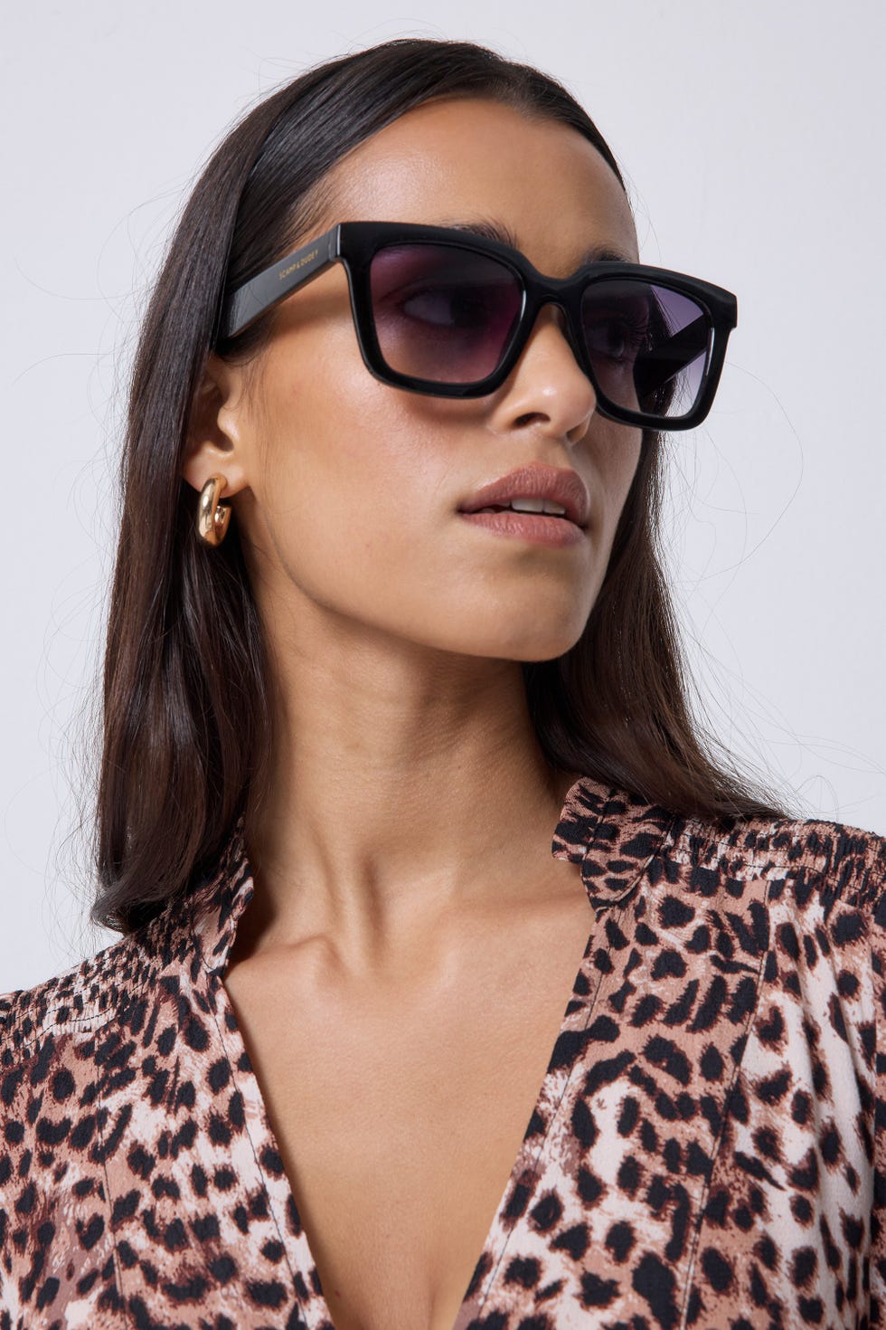 Anais Black Square Sunglasses