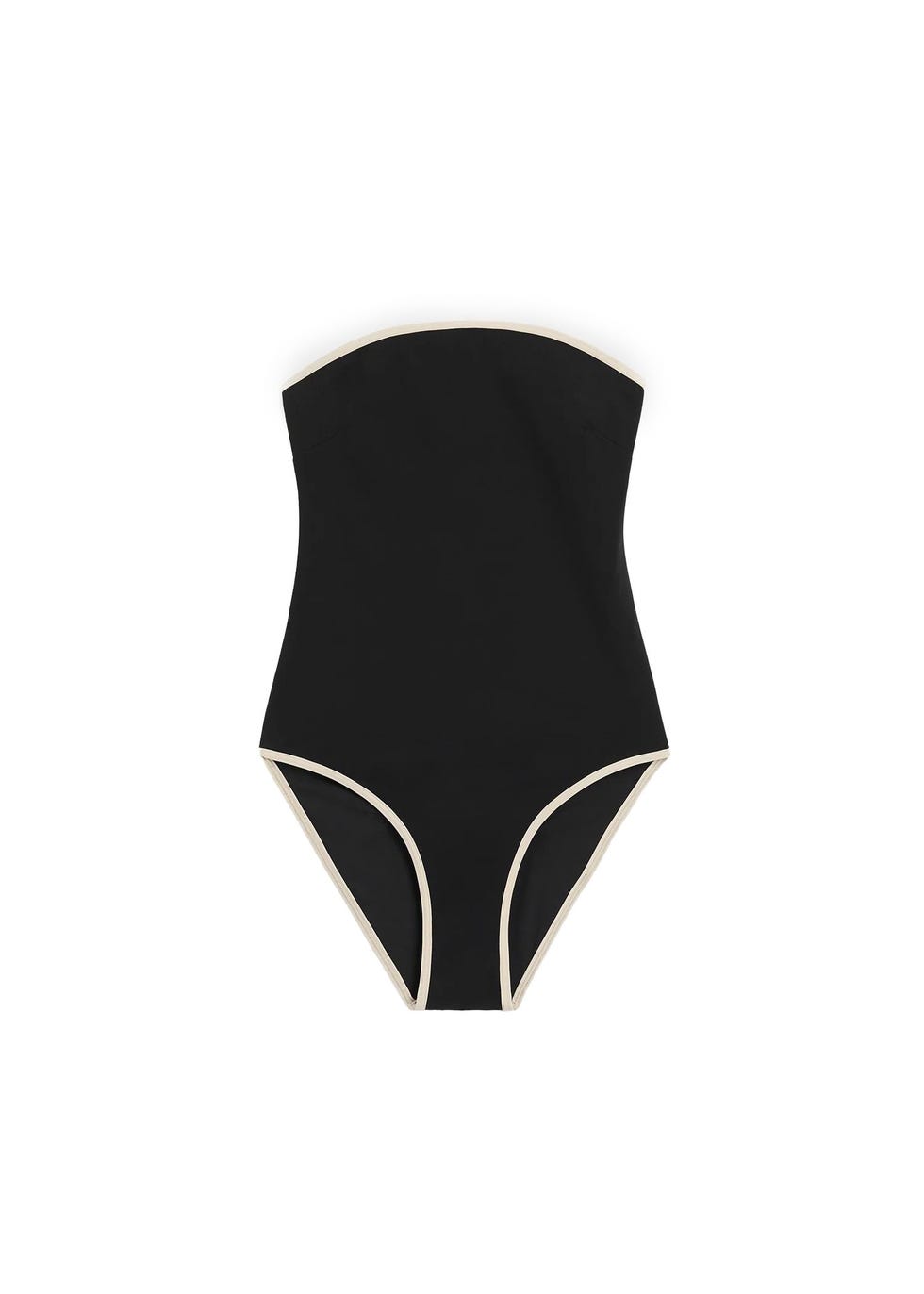 Strapless Stripe Edge Swimsuit