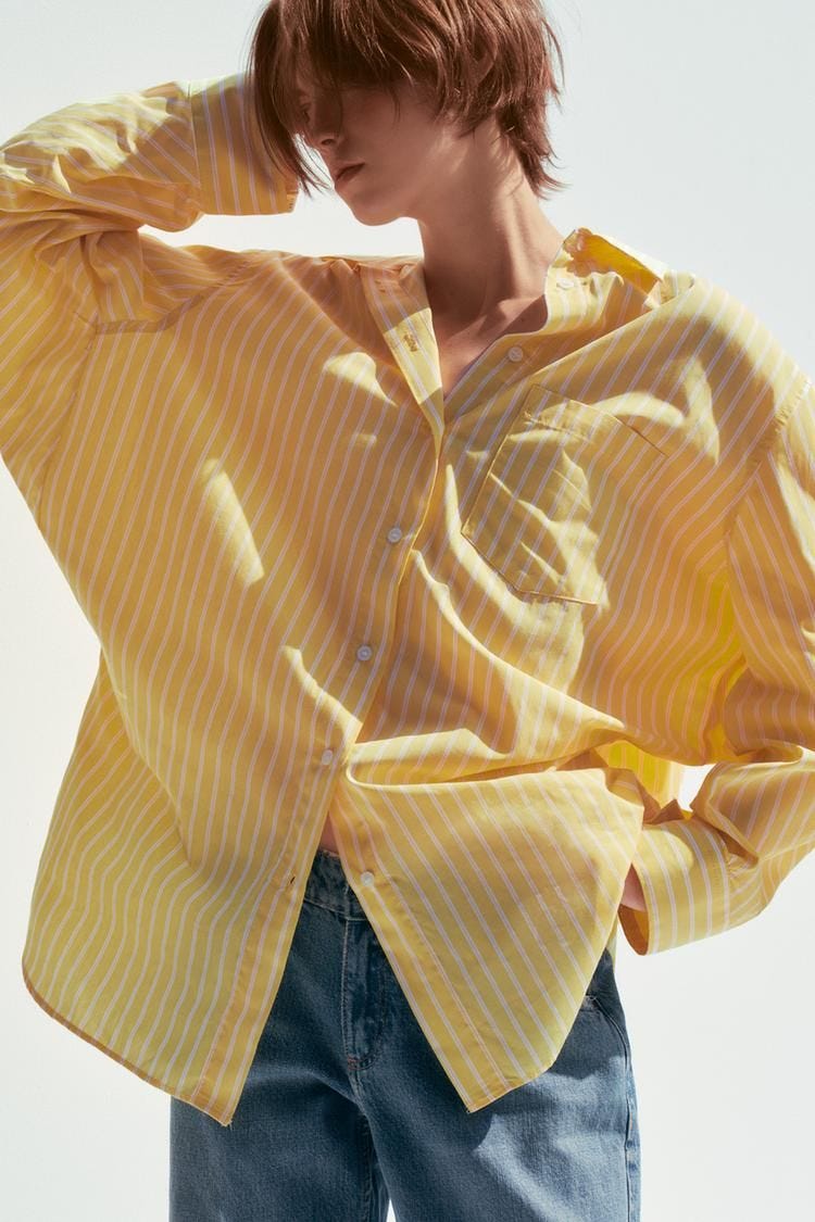 Oversized Striped Poplin Shirt