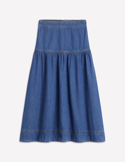 Joch detail Denim Midi Rock Mid Vintage