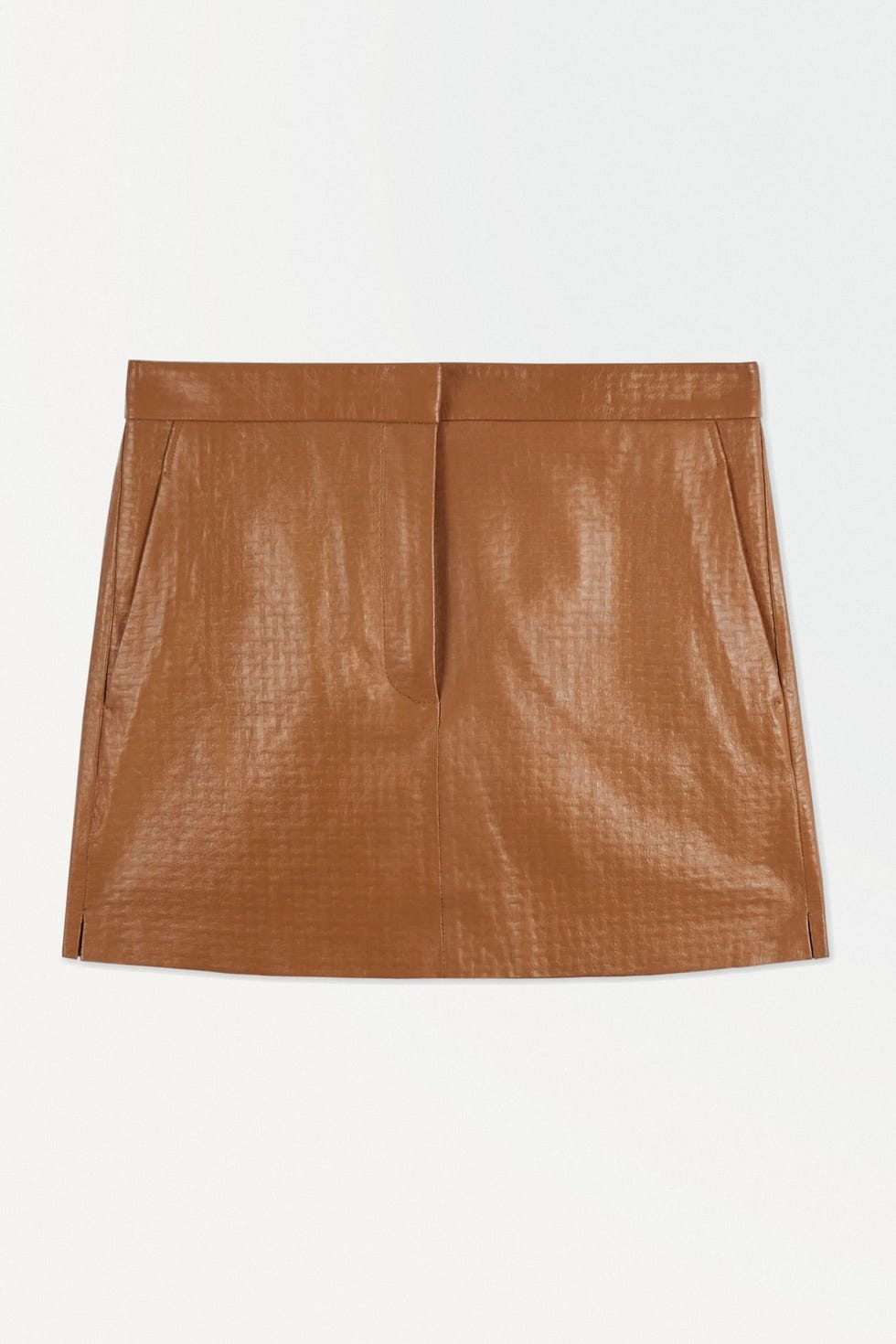 Minted leather mini skirt