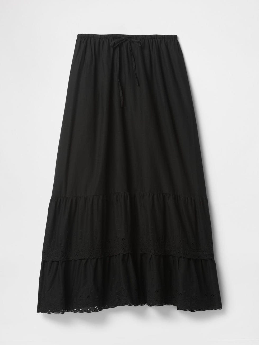 Black cotton Easy step oil telet maxi skirt