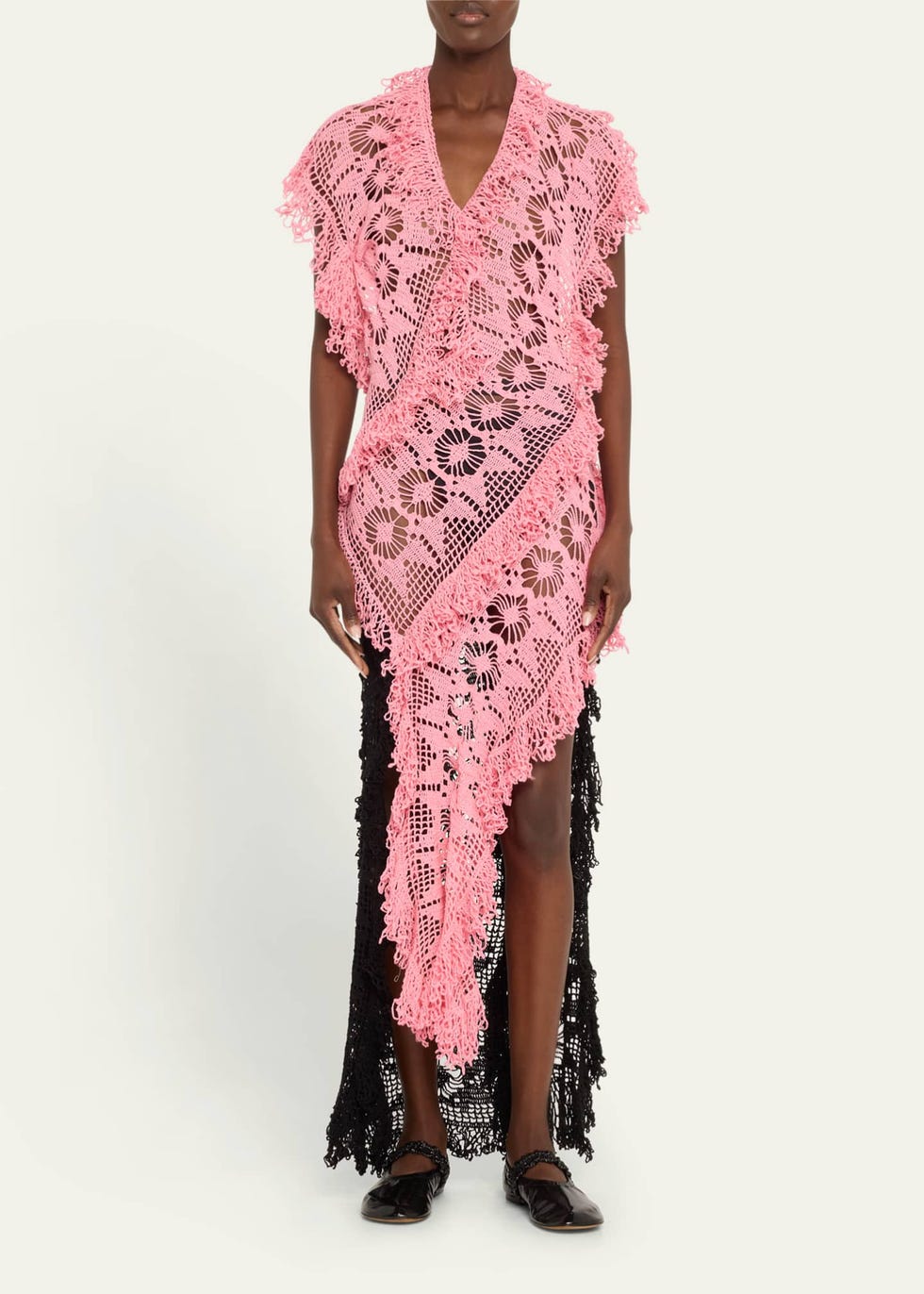 Vestido longo sem costas em crochê Drift