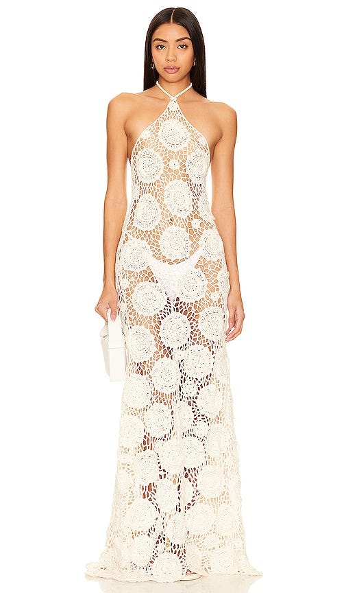Vestido de Crochê Floral Thalassa