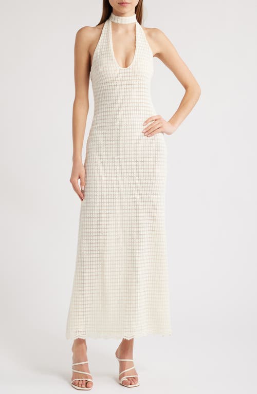 Vestido longo de malha estilo halter Golden Age