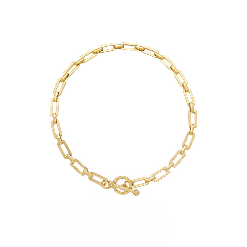 Rectangle Chain Necklace in Gold