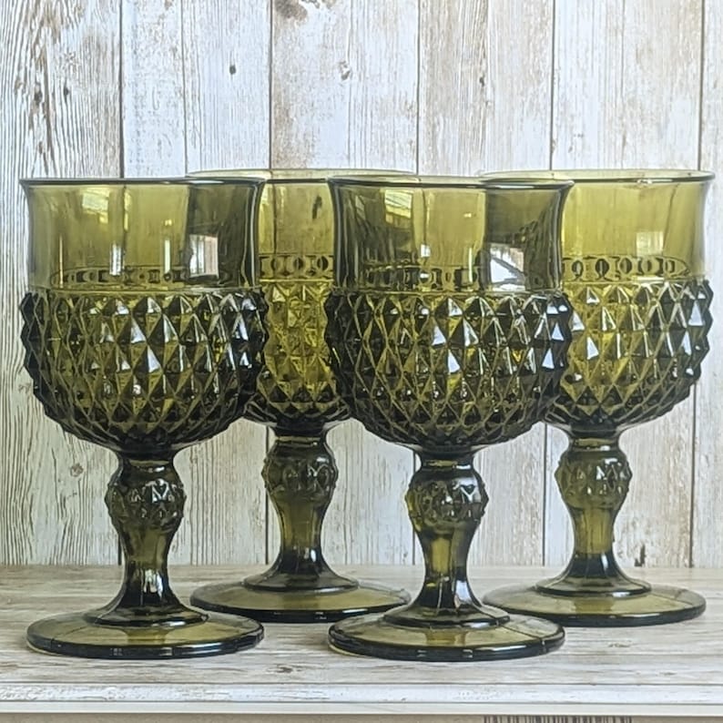 Diamond Point Water Goblets