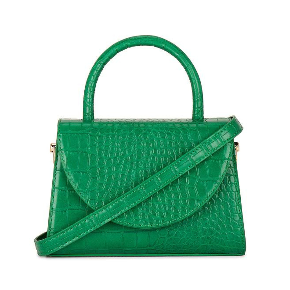 Nadia Faux Leather Embossed Top Handle Bag