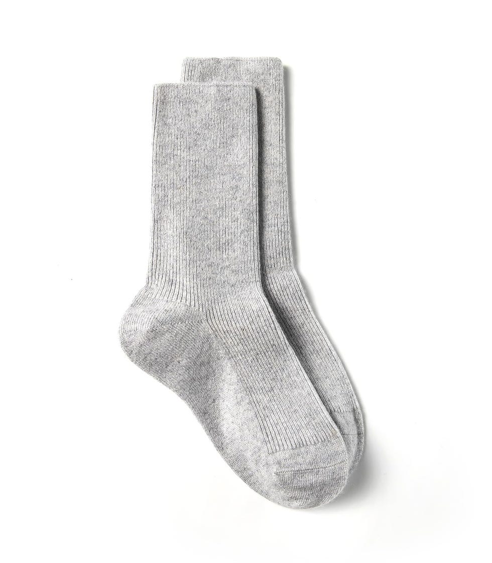 Wool Cashmere Socks in Gray