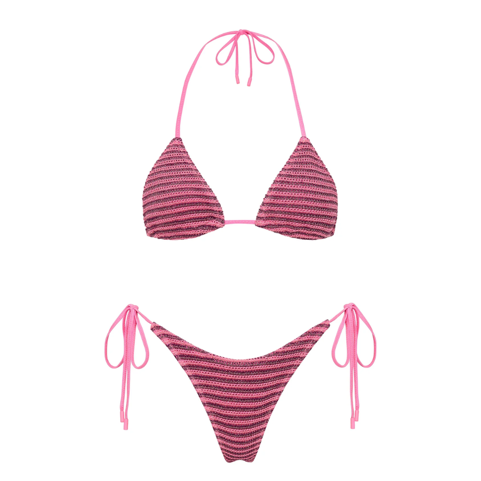 Vinca Keys Sparkle Crochet Triangle Bikini Set