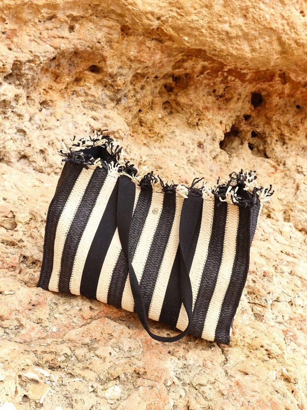 Amy Stripe Bag  Cream