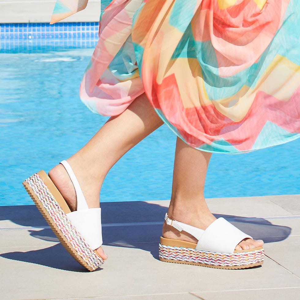 Brandy platform sandal in white