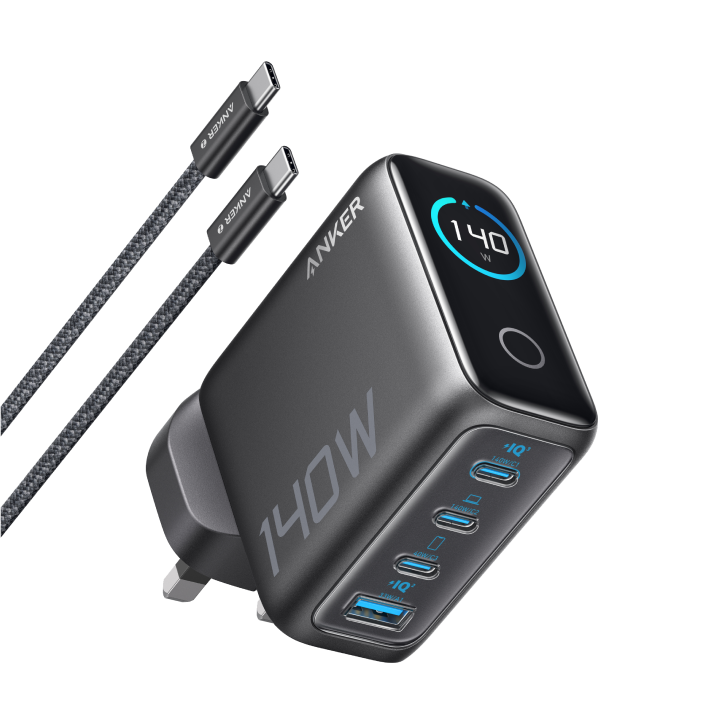 Laptop Charger (140W, 4-Port, PD 3.1) with USB-C Cable