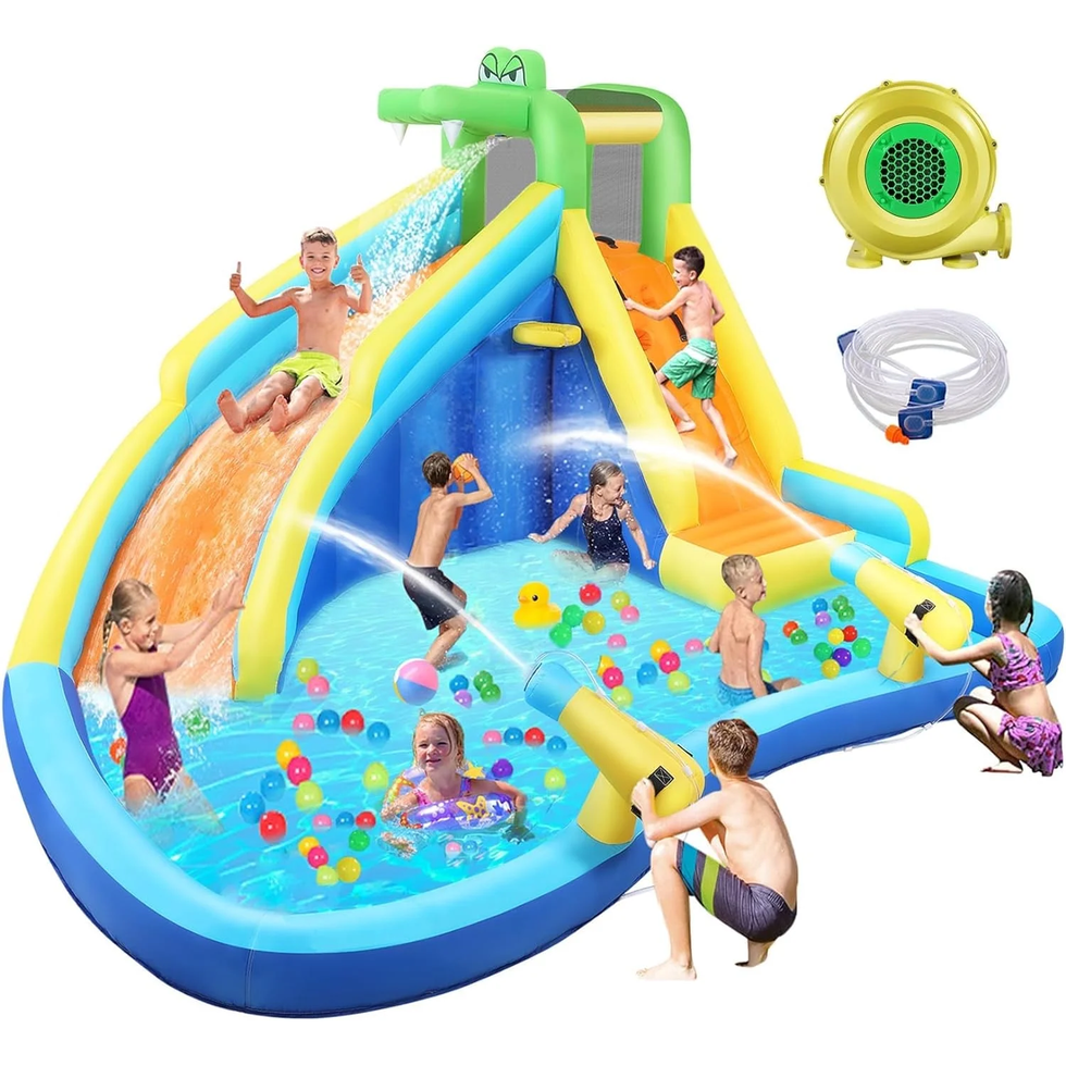 Inflatable Water Slide with Spray Pool