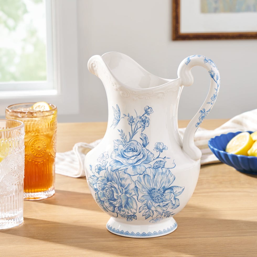 The Pioneer Woman Agatha Stoneware 2-Quart Pitcher in Blue