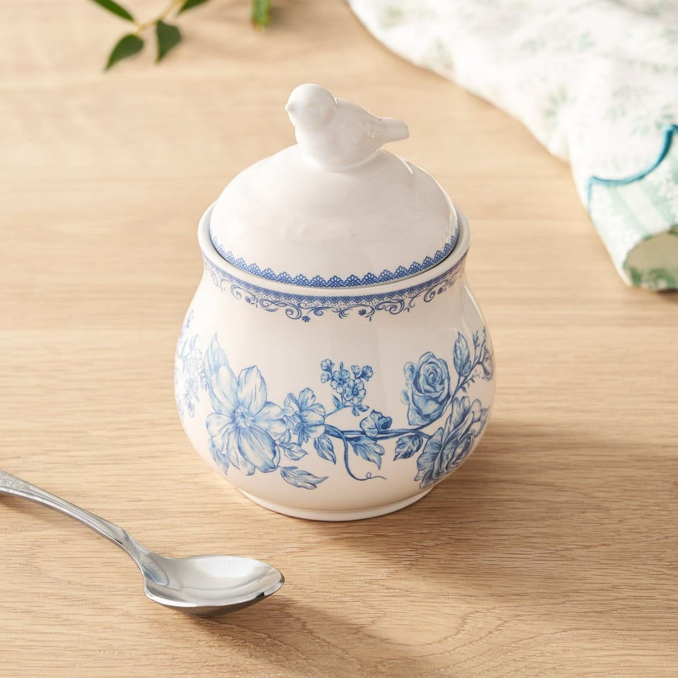 The Pioneer Woman Agatha Stoneware Sugar Bowl with Lid in Blue