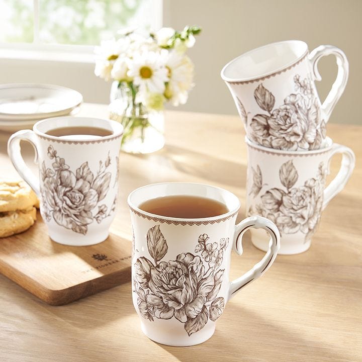 The Pioneer Woman Agatha 12-Ounce Stoneware Mugs in Brown