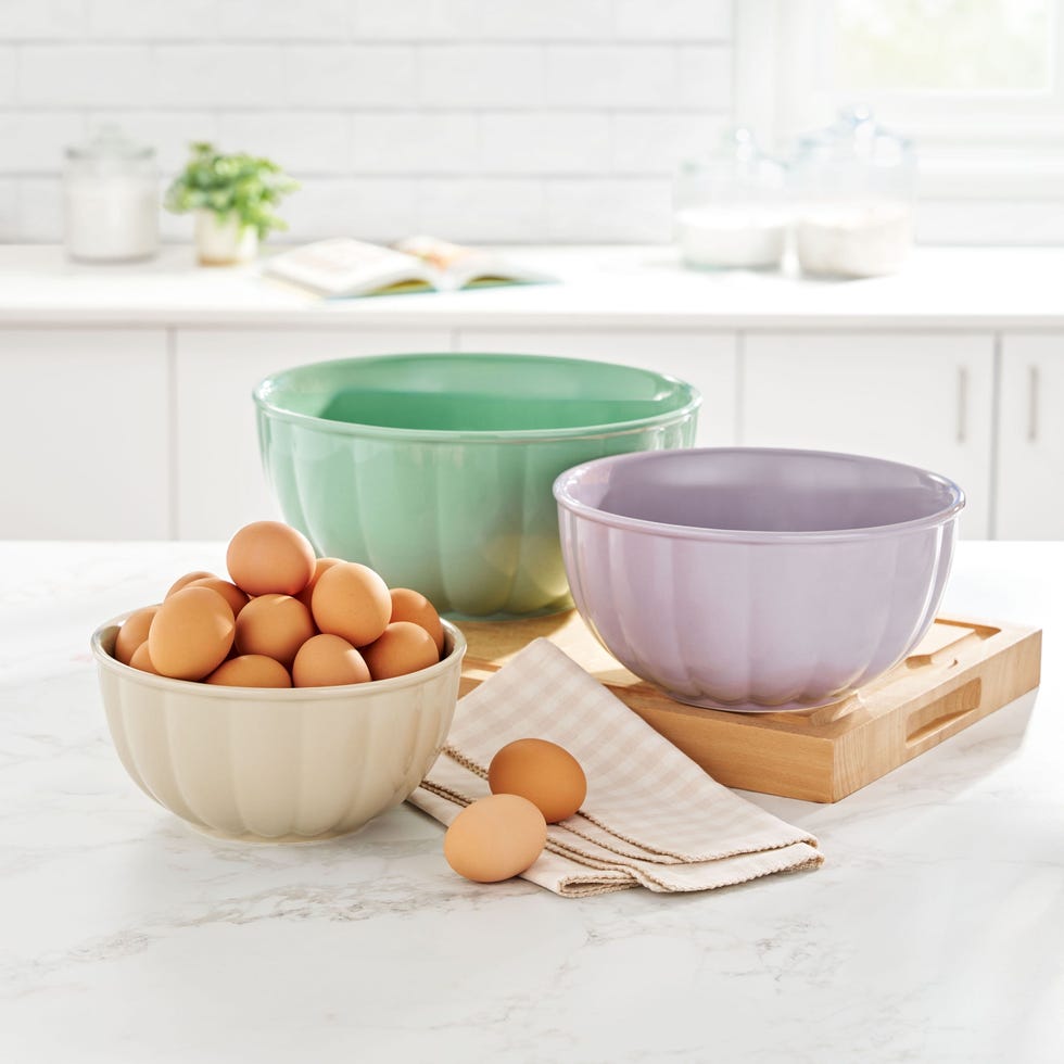 The Pioneer Woman 3-Piece Ceramic Ribbed Mixing Bowl Set