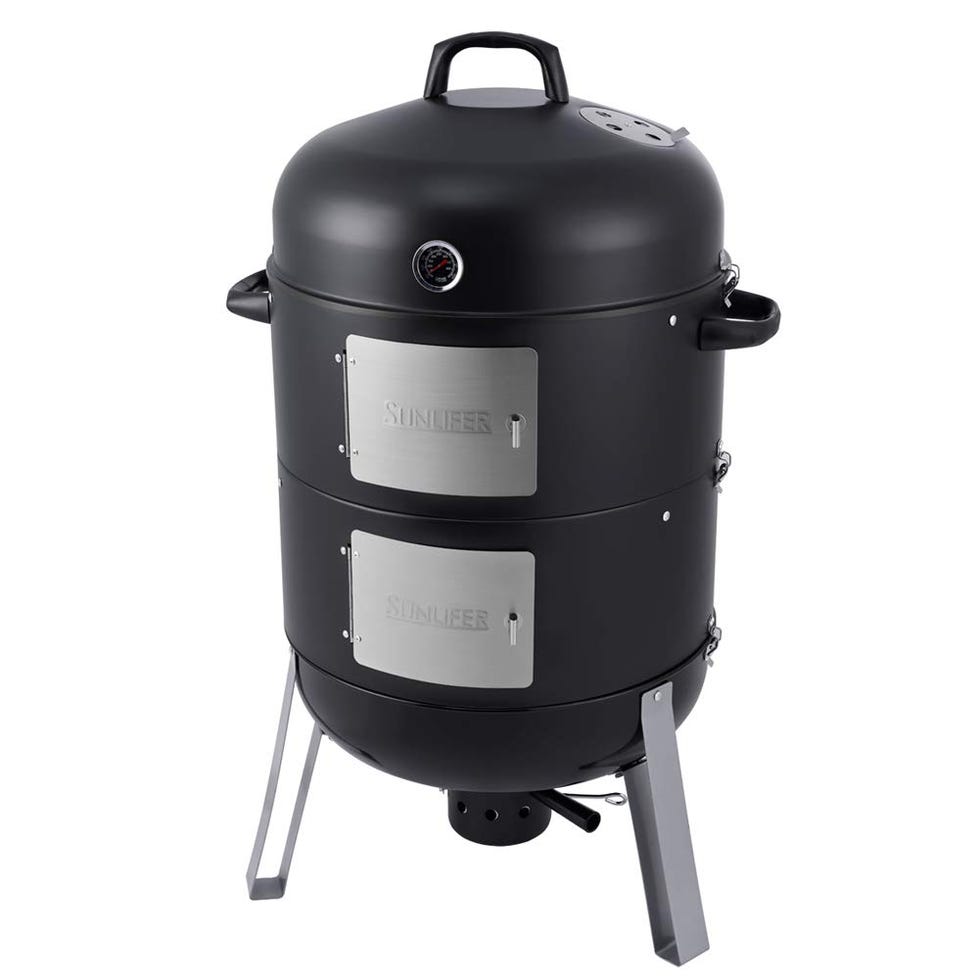 Vertical Charcoal Smoker and Grill Combo