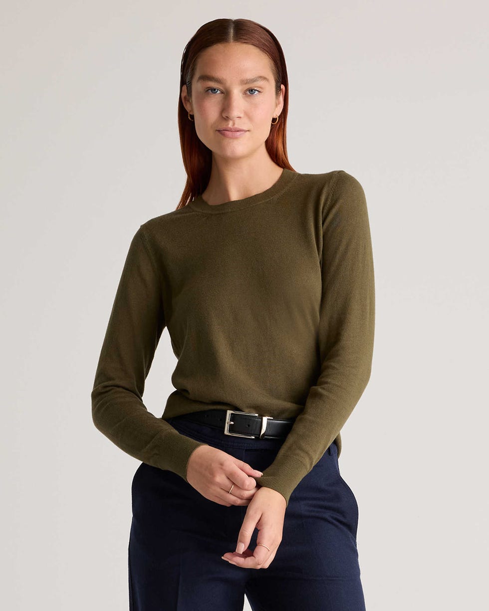 Lightweight Cotton Cashmere Crew Sweater