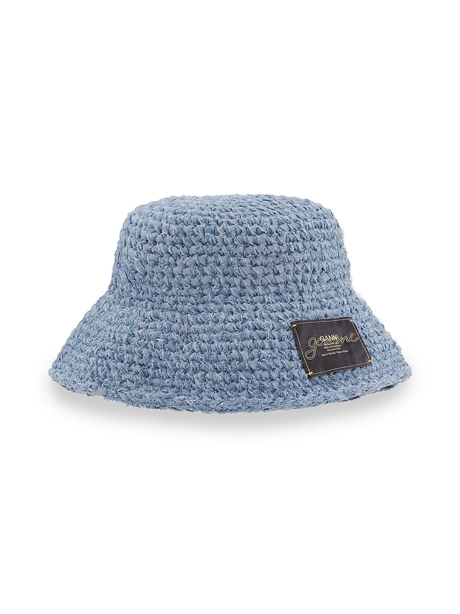 Denim Hand-Knit Bucket Hat