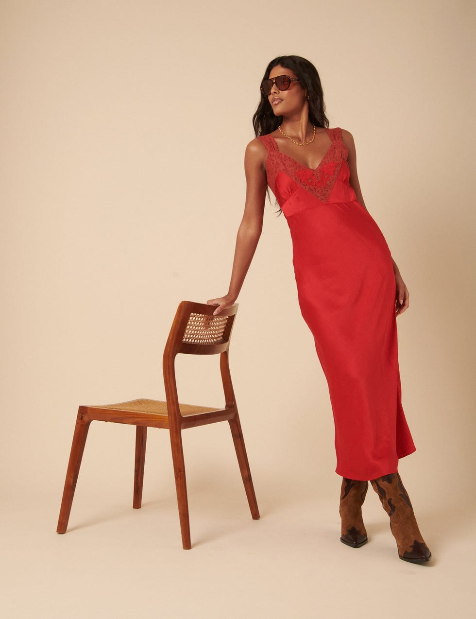  The wedding after-party: red Jazzy maxi dress by Poppy Delevingne