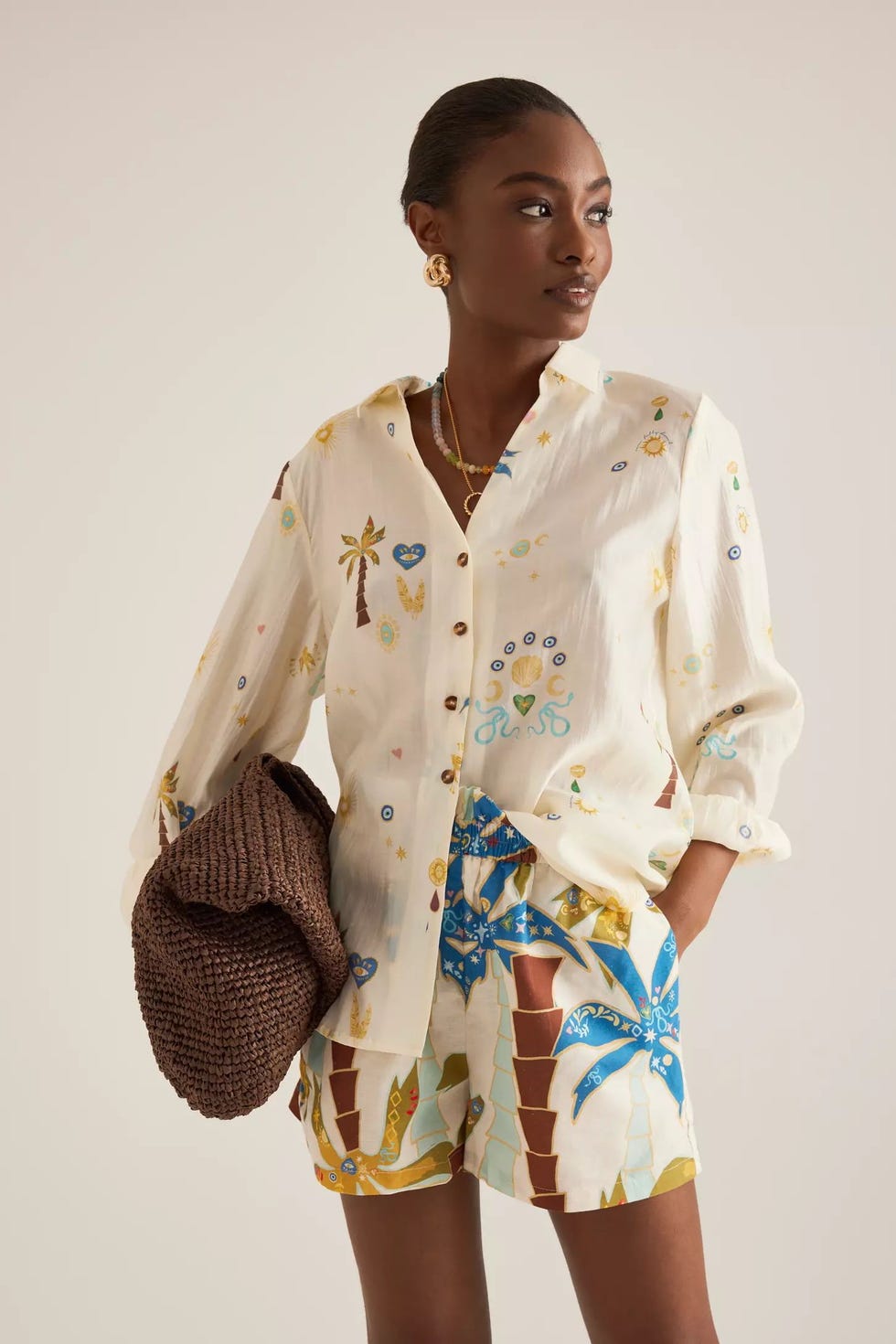 Linen-Blend Shorts