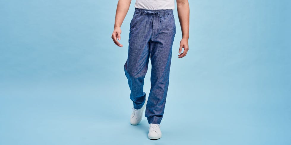 Loose Linen-Blend Pull-On Pant