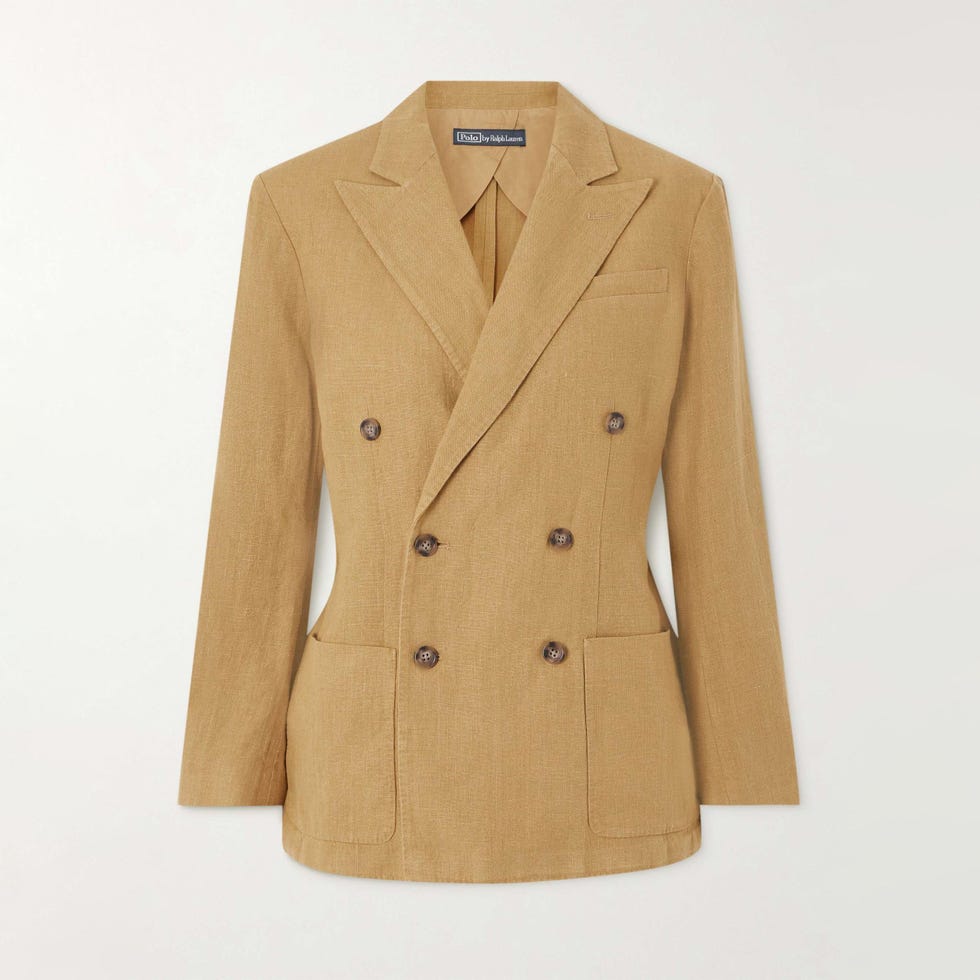 Double-Breasted Linen Blazer