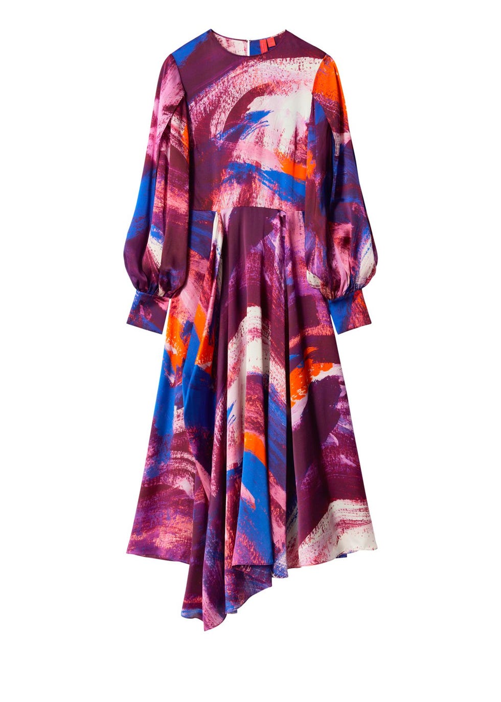Vestido longo com estampa de seda