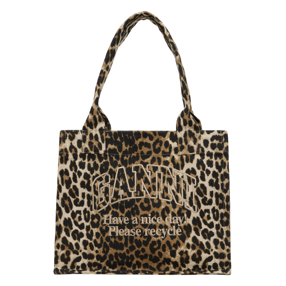 Leopard-Print Canvas Tote
