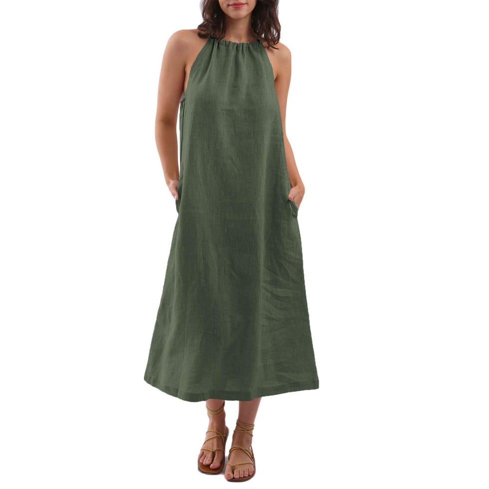 Linen Halter Maxi Dress 