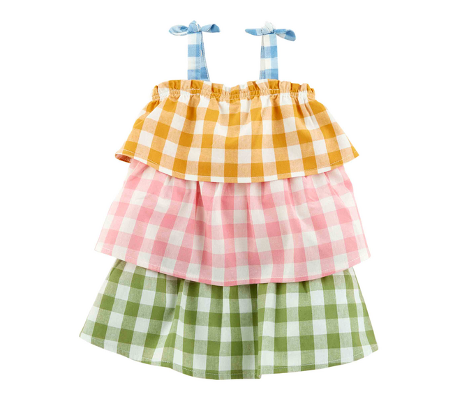 Tiered Plaid Toddler Dress
