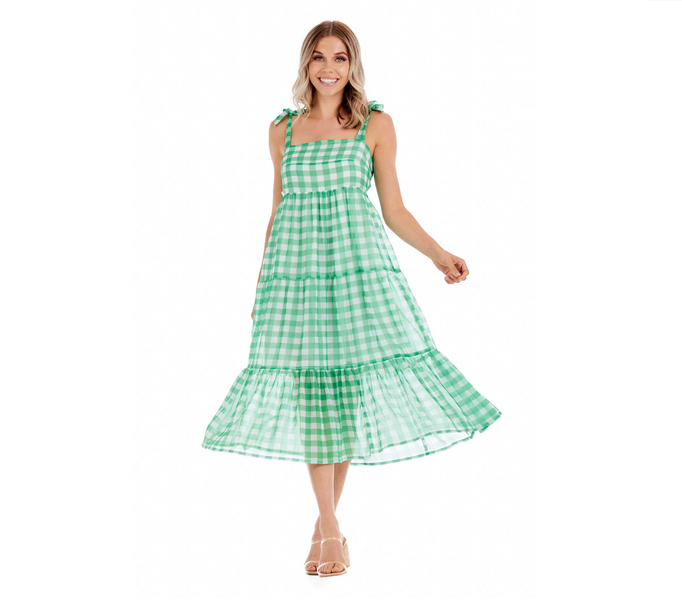 Vivianne Plaid Midi Dress