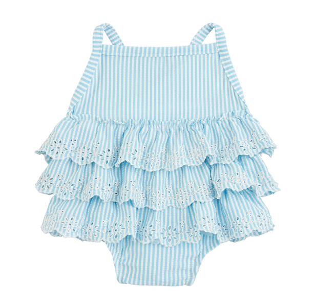 Girls' Eyelet Ruffle Swimsuit
