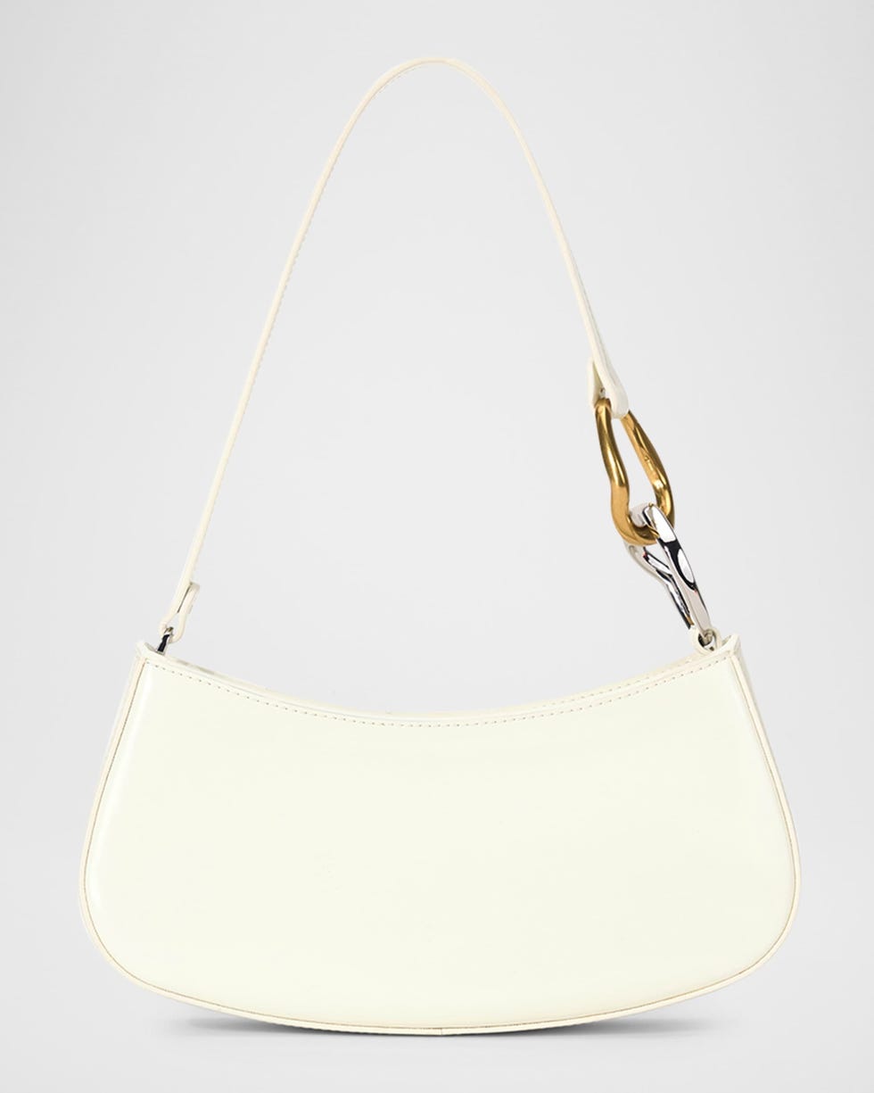 Bolsa de ombro de couro com elos de corrente Ollie
