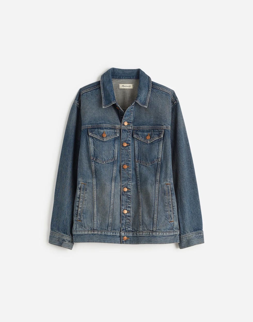 Jaqueta jeans com botões frontais