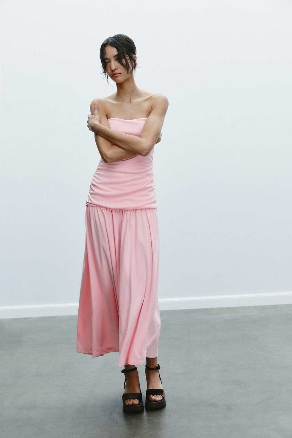 Strapless Ruched Dress