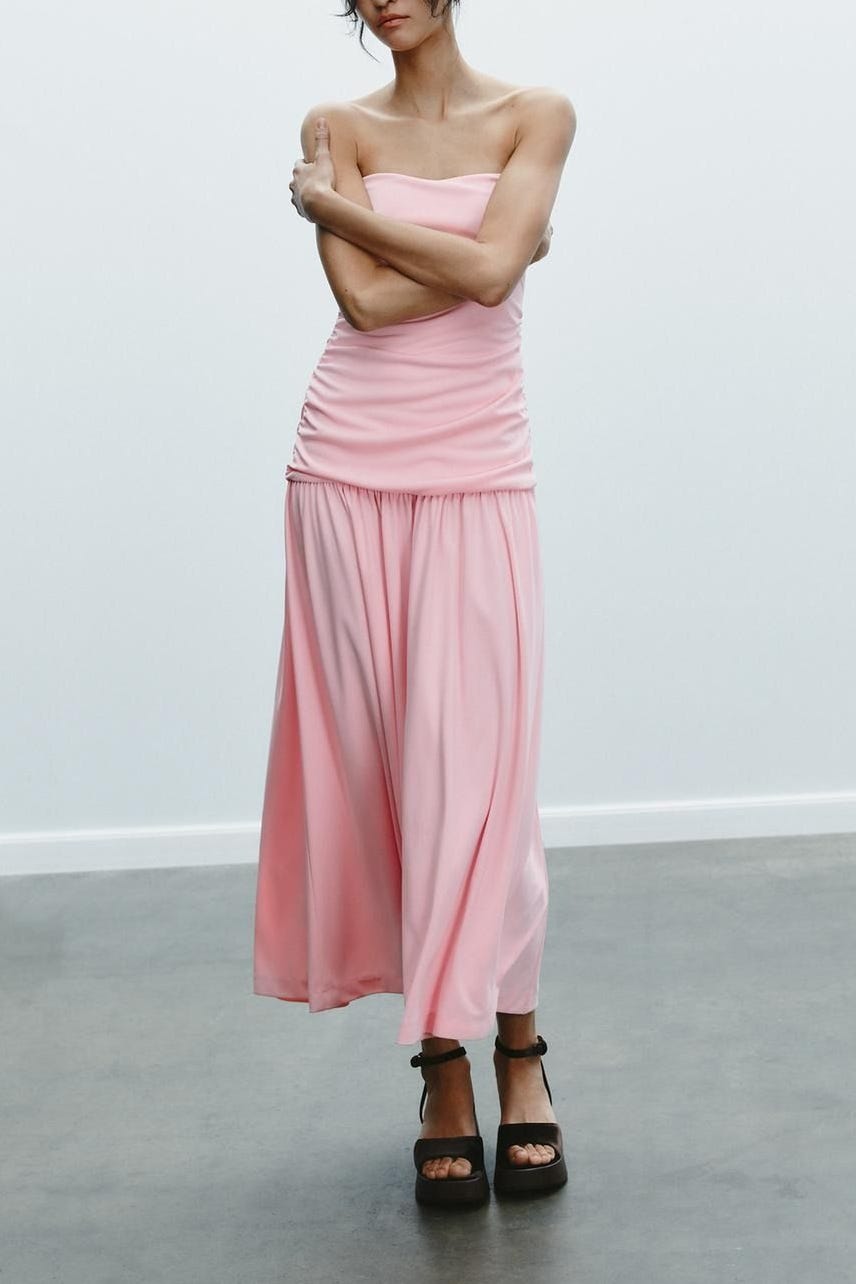 Strapless Ruched Dress