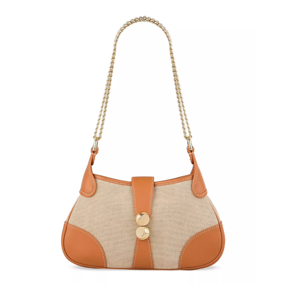 Janet Canvas and Leather Shoulder Bag