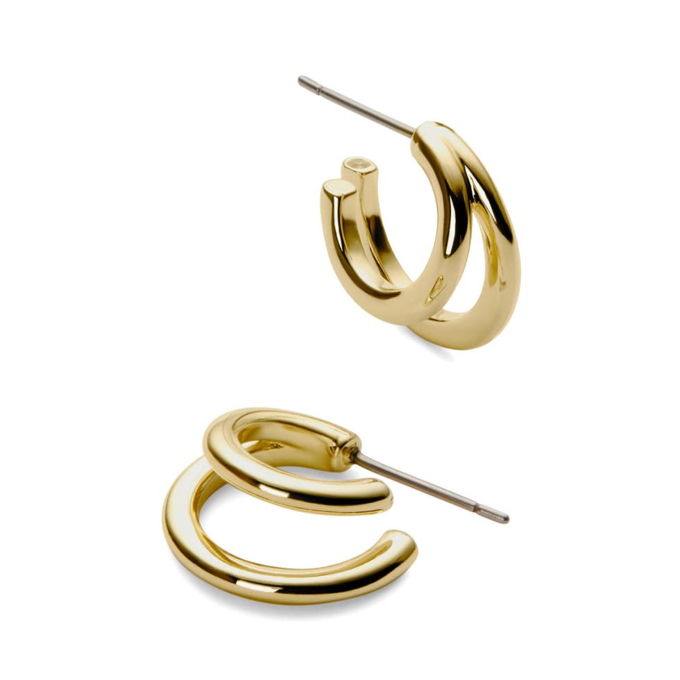 14k Gold Double Hoop Earring