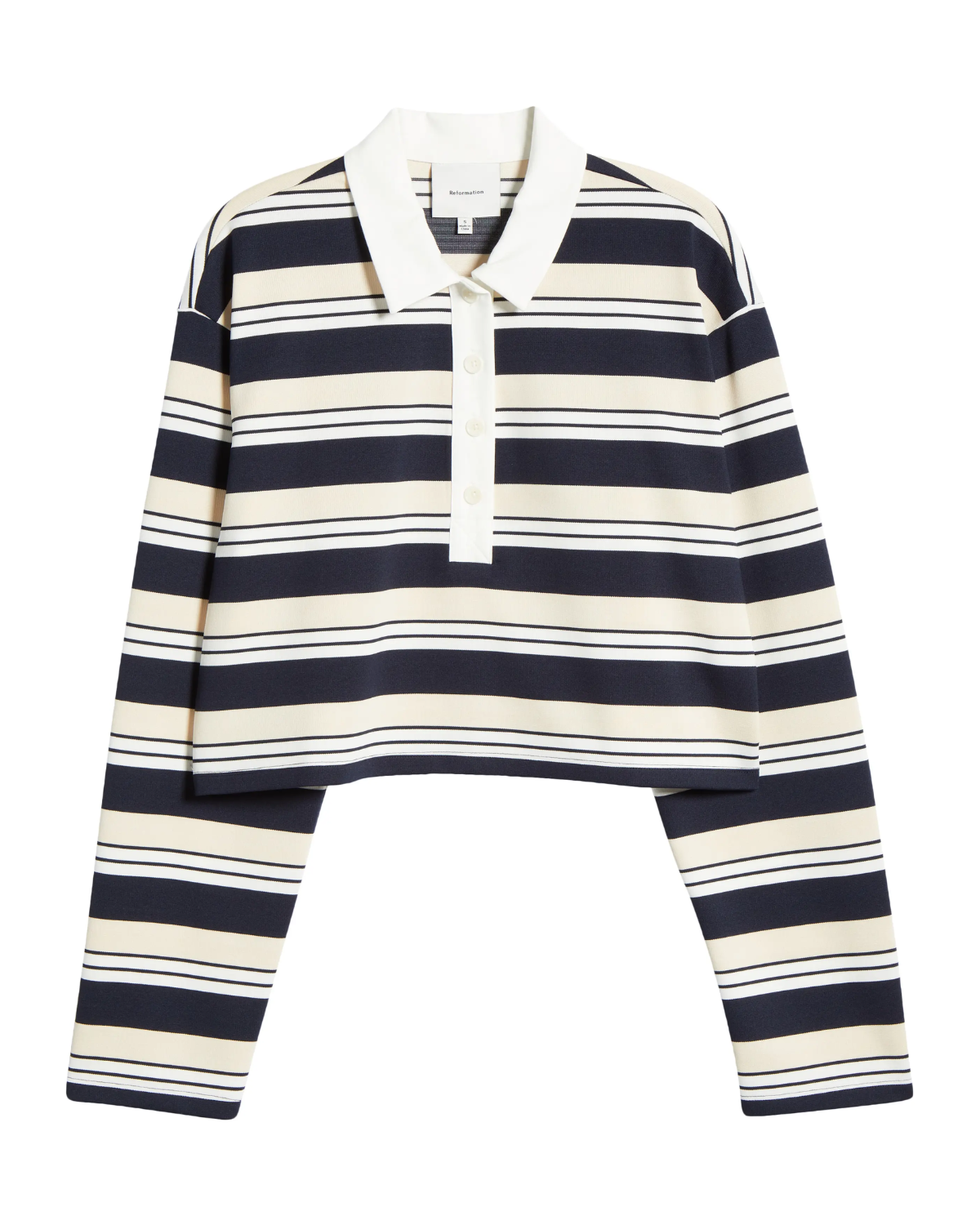 Anna Rugby Crop Knit Top