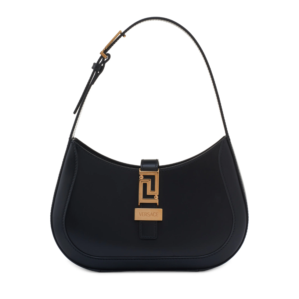 Small Greca Leather Hobo Bag