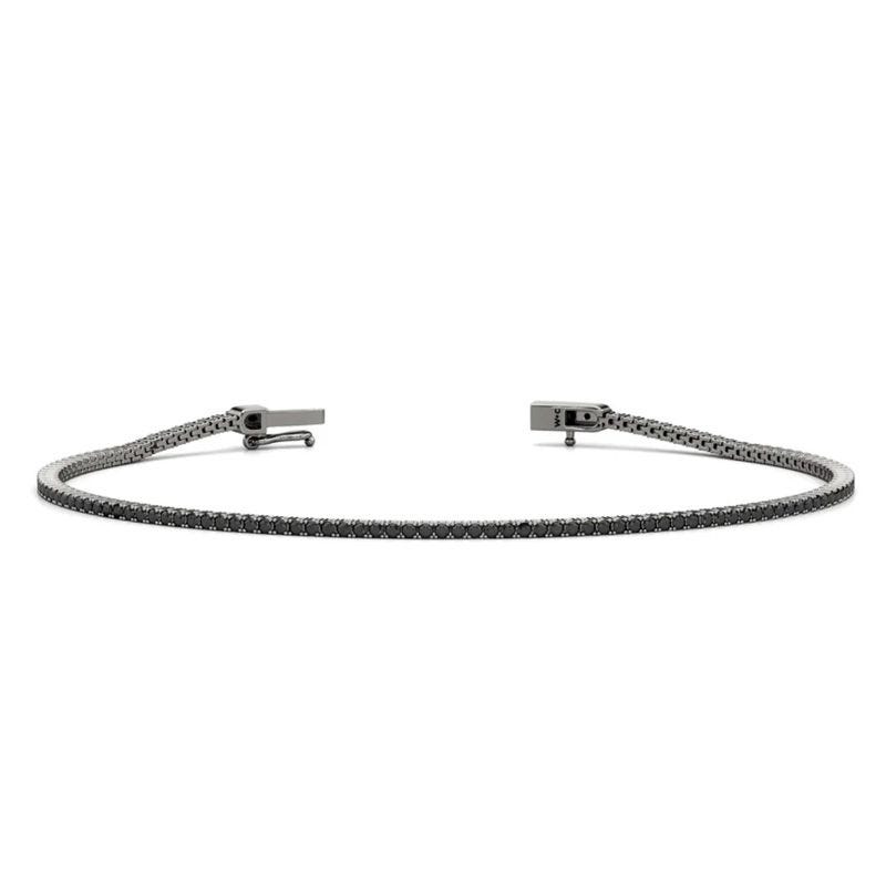 Ronde zwarte diamanten tennisarmband