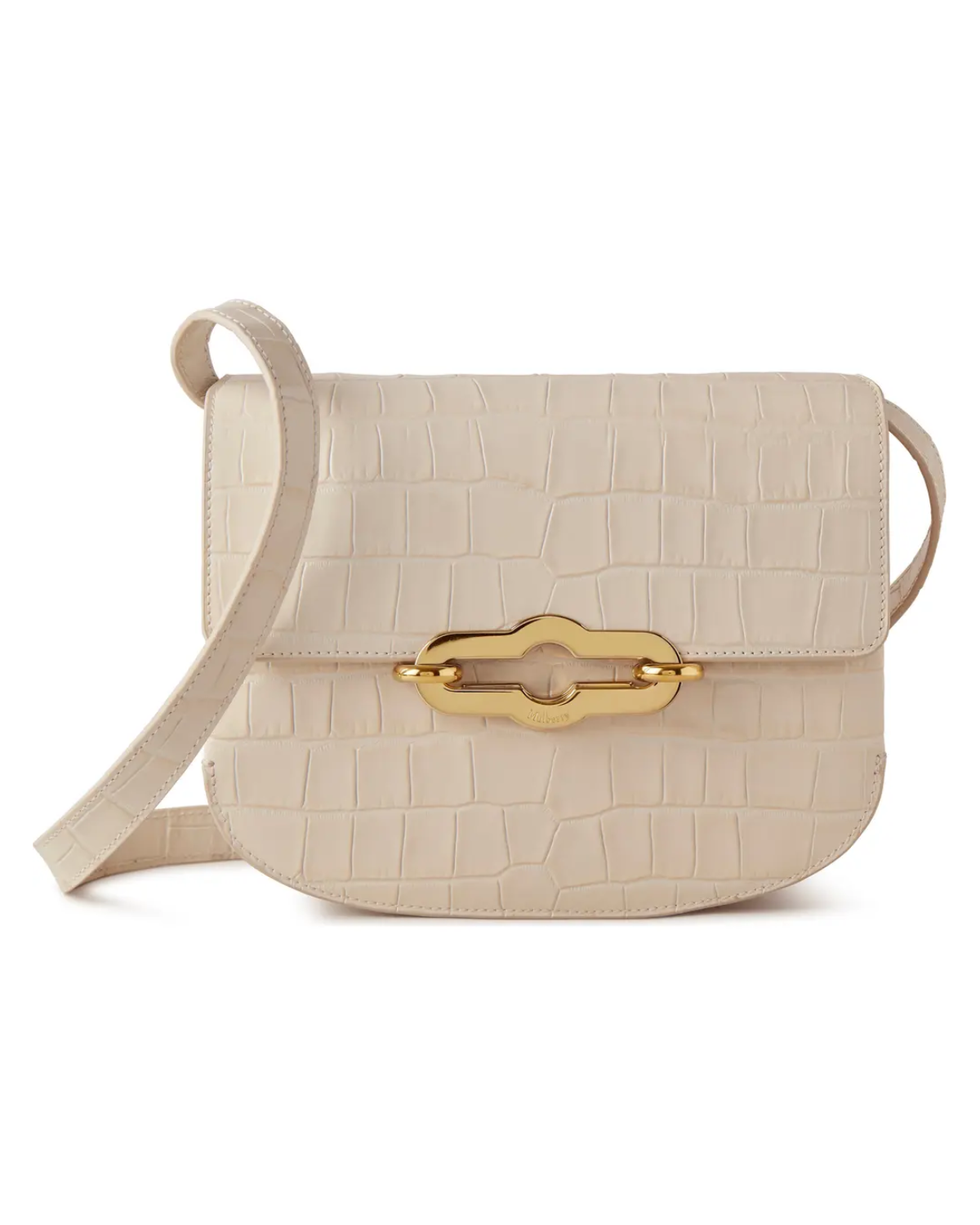 Pimlico Shiny Croc Embossed Leather Satchel
