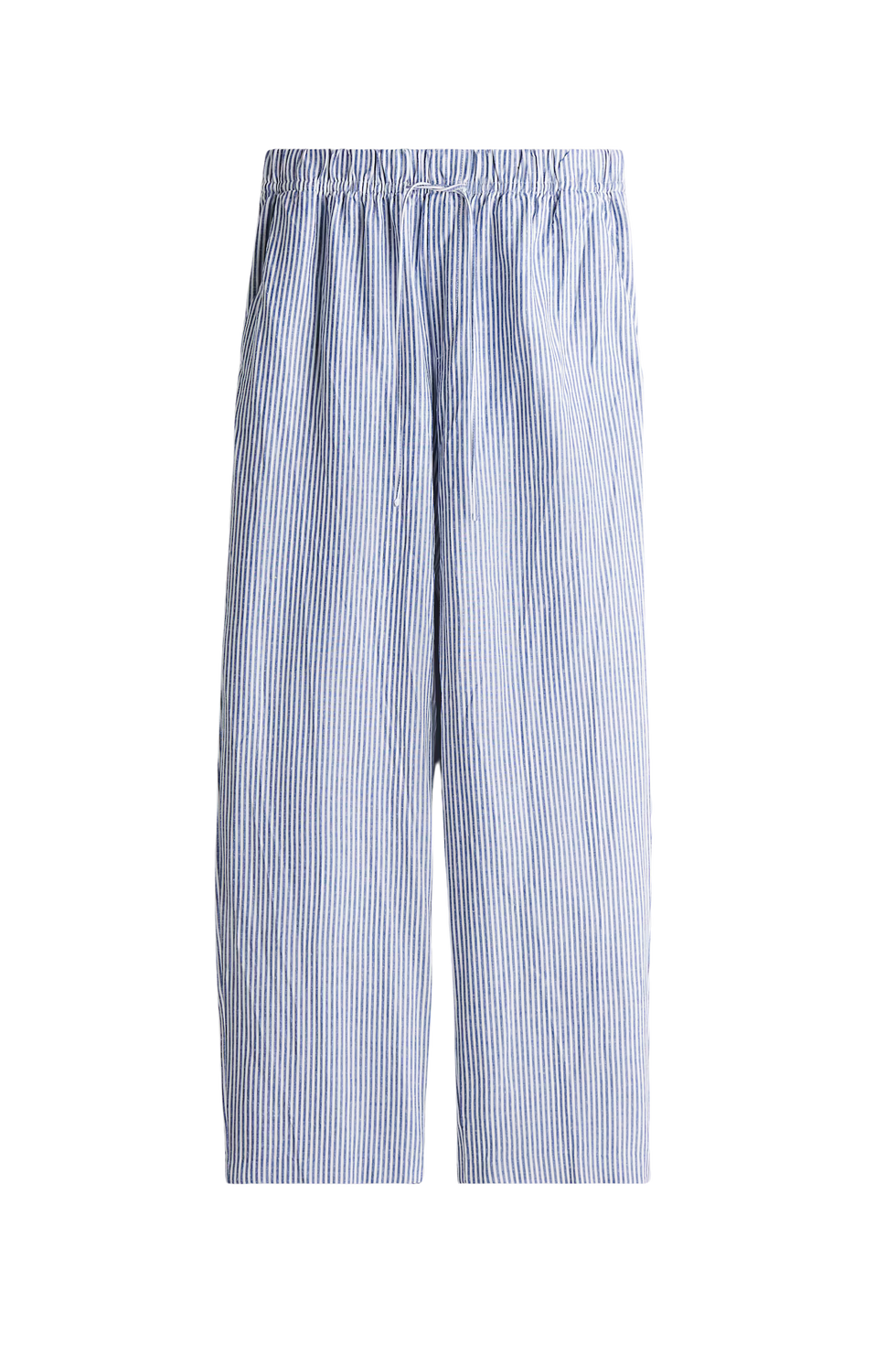 Linen mixed trousers with drawstring