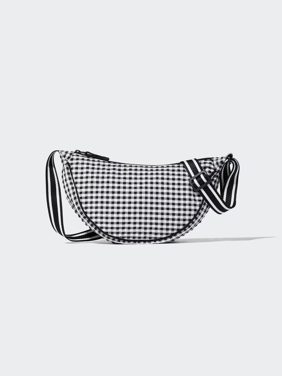 Mini Round shoulder bag in squares