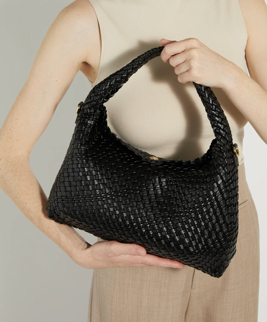 The Black Woven Shoulder Bag