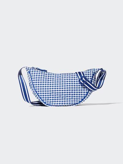 Mini Round shoulder bag in squares